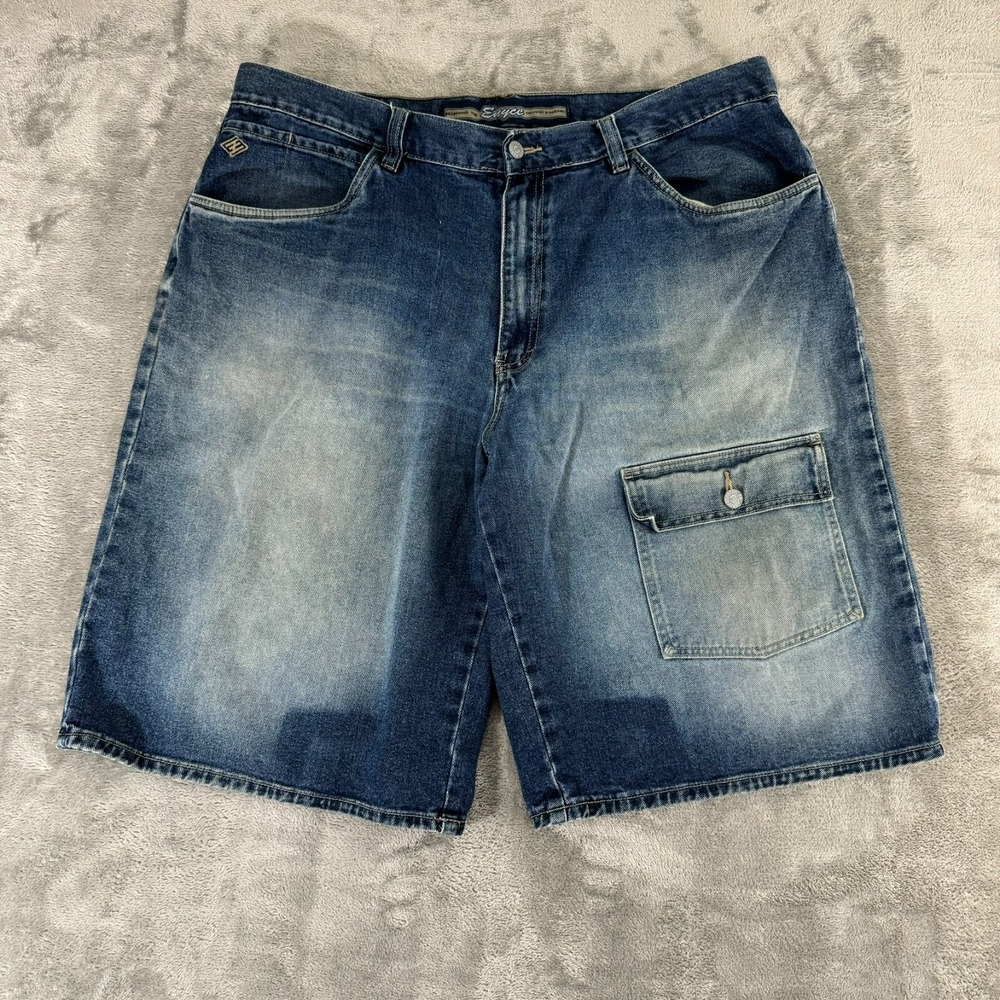 Vtg Enyce Jeans Shorts Mens‎ 40 Blue Baggy Jorts Pockets Hip Hop Y2K Skater